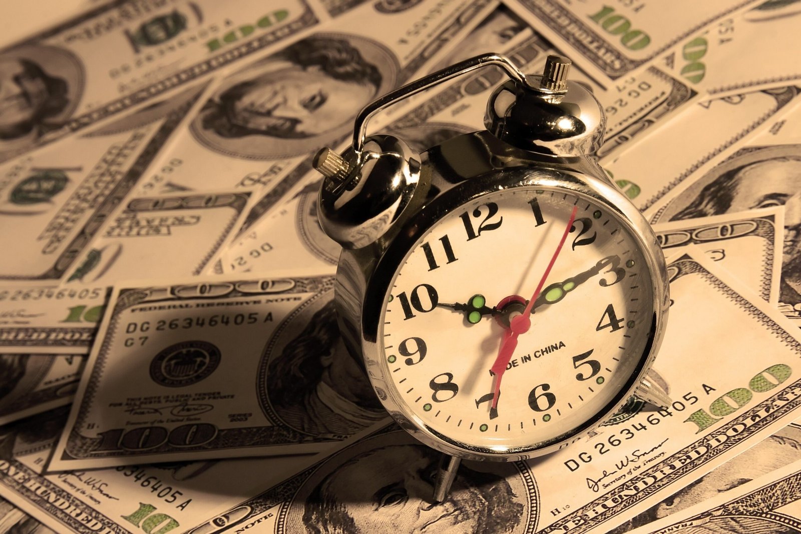 Clock with money