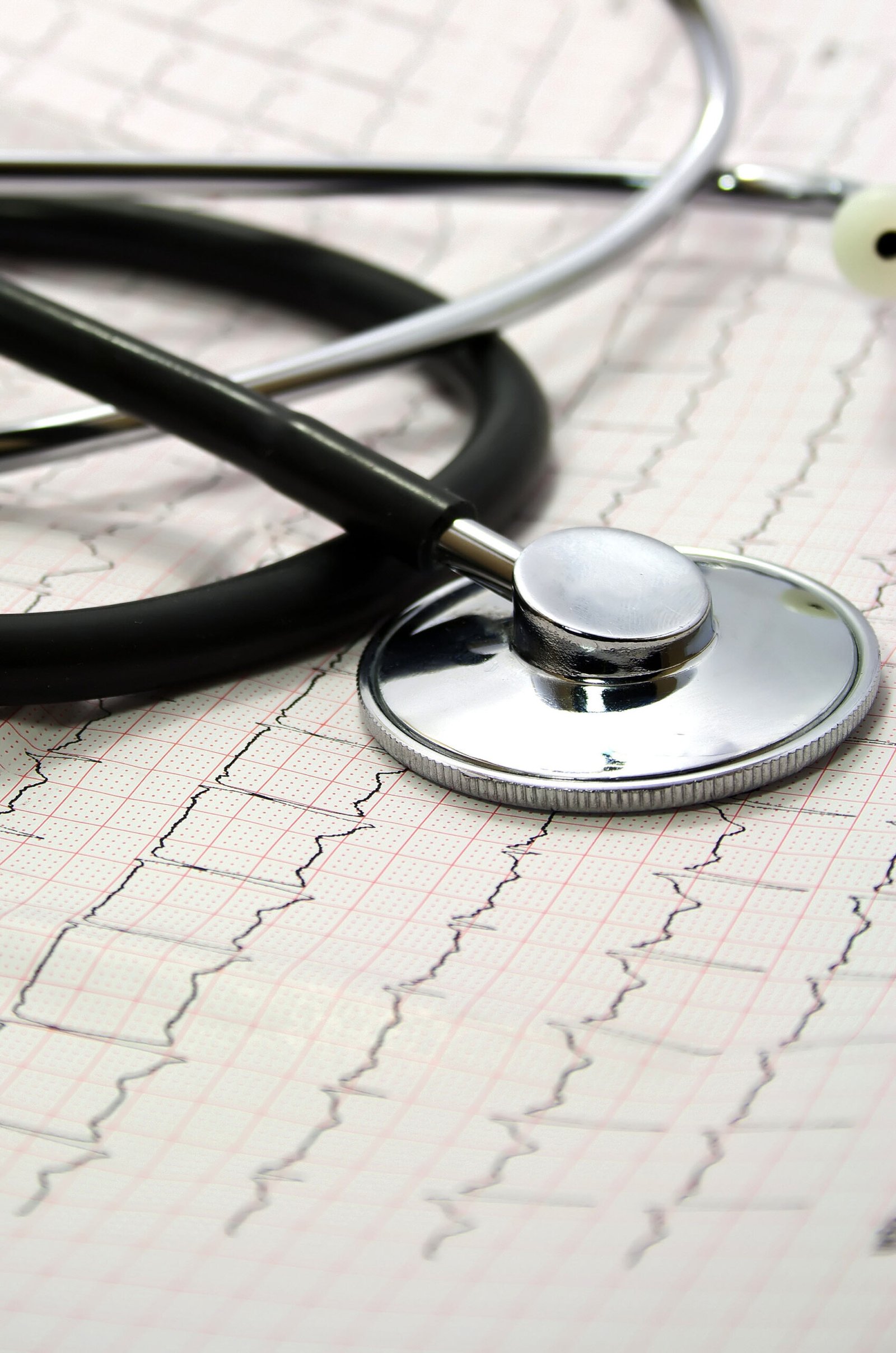 Stethoscope and ECG tracing